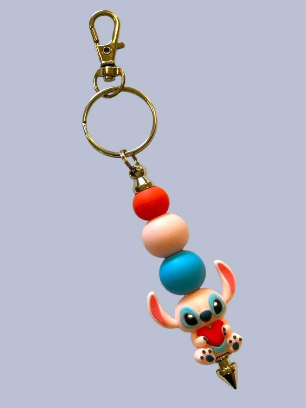 Angel, Stitch’s girlfriend. Beaded Keychain or backpack charm. Handmade